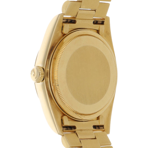 Reloj Rolex para caballero Oyster Perpetual Day-Date en oro amarillo 18 kilates.