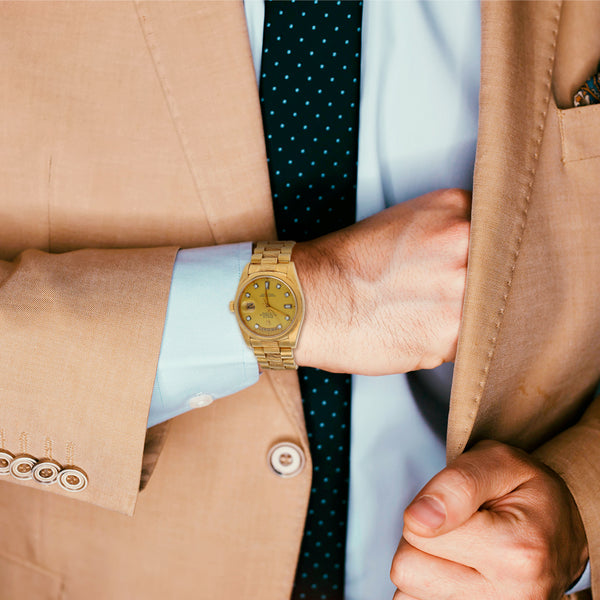 Reloj Rolex para caballero Oyster Perpetual Day-Date en oro amarillo 18 kilates.