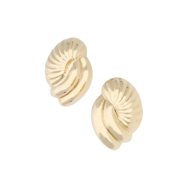 Aretes huecos en oro amarillo 14 kilates.