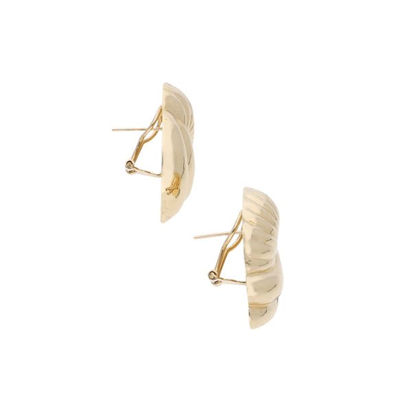 Aretes huecos en oro amarillo 14 kilates.