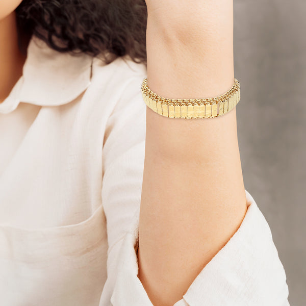 Pulsera eslabón articulado en oro amarillo 18 kilates.