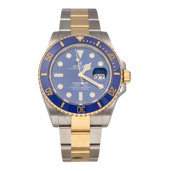 Reloj Rolex para caballero modelo Oyster Perpetual Date Submariner vistas oro amarillo 18 kilates.