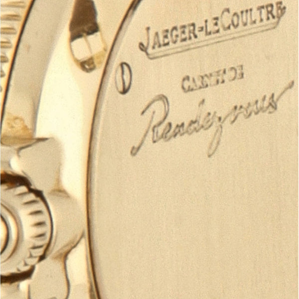 Reloj Jaeger Le Coultre para dama modelo Carnet de Rendez Vouz caja y broche en oro amarillo 18 kilates.