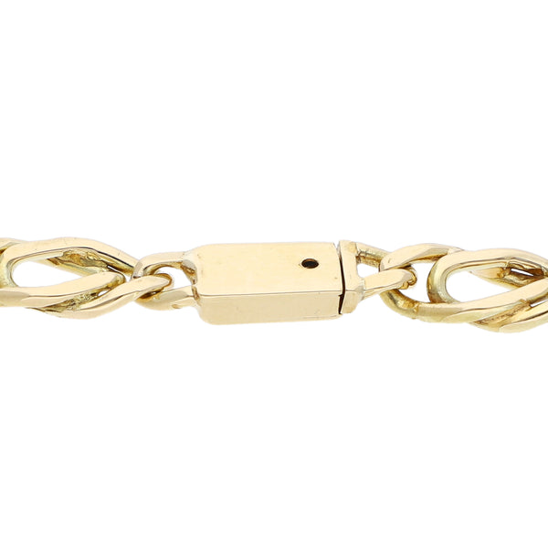 Pulsera eslabón nudo egipcio en oro amarillo 14 kilates.