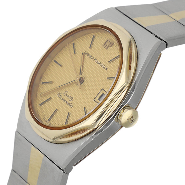 Reloj Girard Perregaux para dama modelo Laureato bisel oro amarillo 14 kilates.