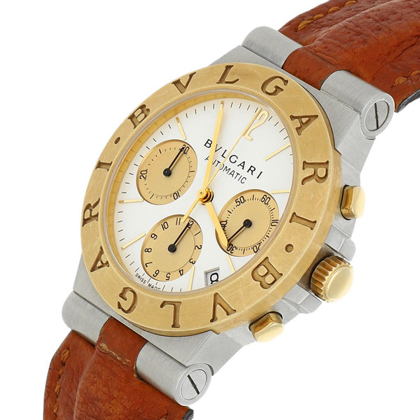 Reloj Bvlgari para caballero modelo Diagono vistas en oro amarillo 18 kilates.