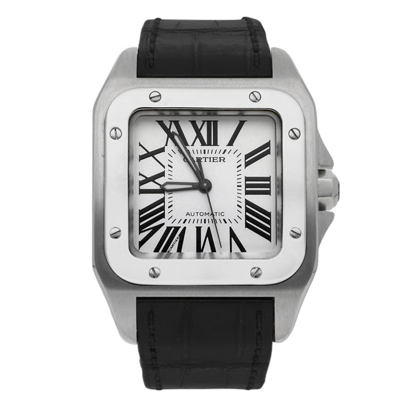 Reloj Cartier para caballero/unisex modelo Santos 100 Medium vistas en oro rosa 18 kilates.