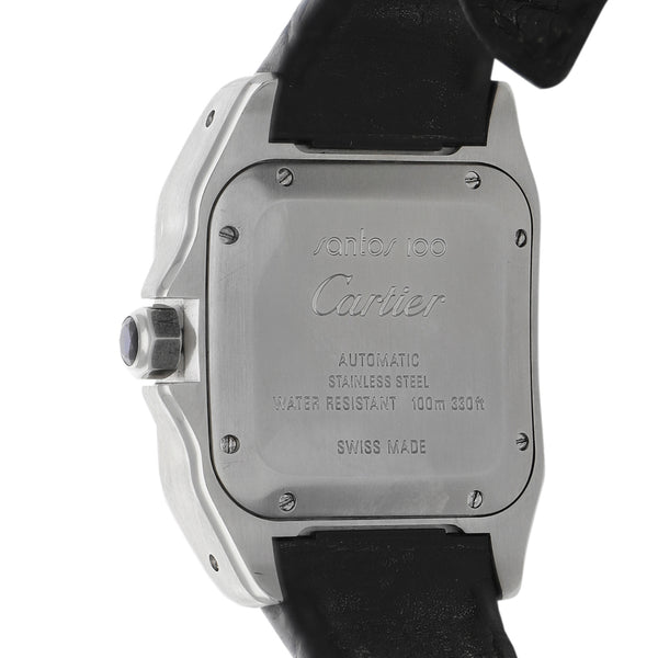 Reloj Cartier para caballero/unisex modelo Santos 100 Medium vistas en oro rosa 18 kilates.