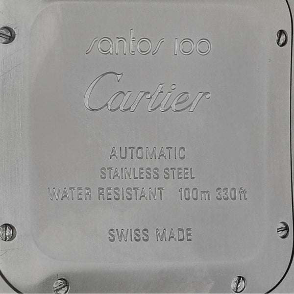 Reloj Cartier para caballero/unisex modelo Santos 100 Medium vistas en oro rosa 18 kilates.