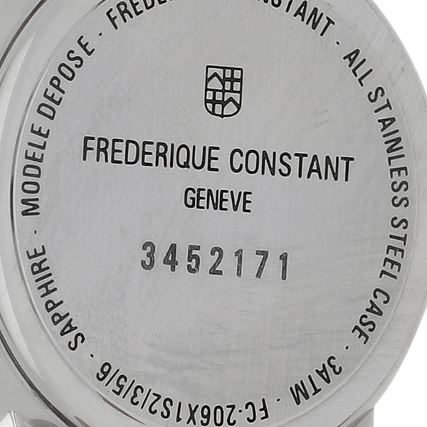 Reloj Frederique Constant para dama en acero inoxidable correa piel.