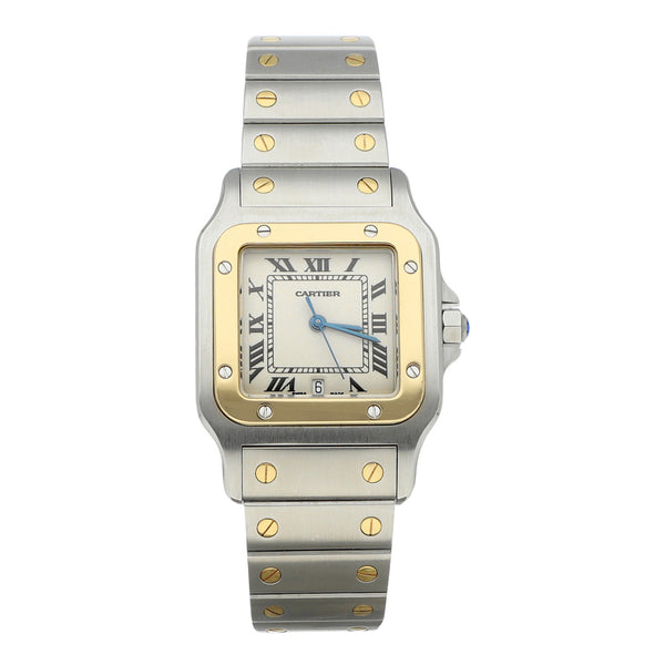 Reloj Cartier para caballero modelo Santos Galbée vistas oro amarillo 18 kilates.