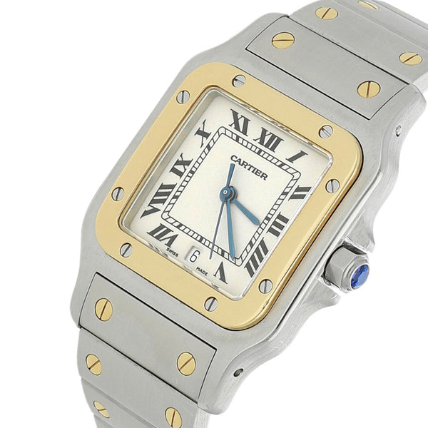 Reloj Cartier para caballero modelo Santos Galbée vistas oro amarillo 18 kilates.