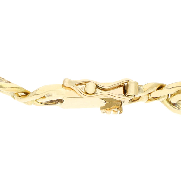 Pulsera eslabón nudo egipcio en oro amarillo 14 kilates.