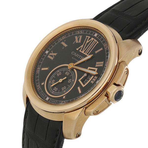 Reloj Cartier para caballero modelo Calibre de Cartier vistas en oro rosado 18 kilates.