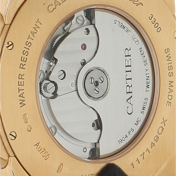 Reloj Cartier para caballero modelo Calibre de Cartier vistas en oro rosado 18 kilates.