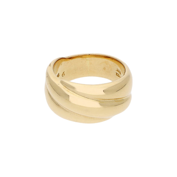 Anillo estriado firma Tane en oro amarillo 18 kilates.