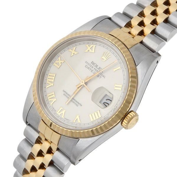 Reloj Rolex para caballero modelo Oyster Perpetual DateJust vistas oro amarillo 18 kilates.