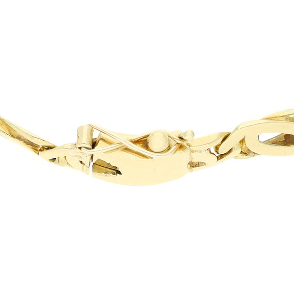 Pulsera eslabón nudo egipcio en oro amarillo 14 kilates.