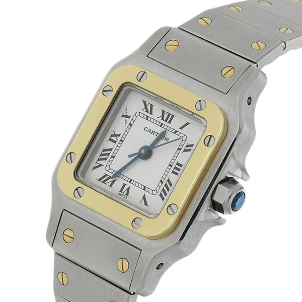 Reloj Cartier para dama modelo Santos vistas oro amarillo 18 kilates..