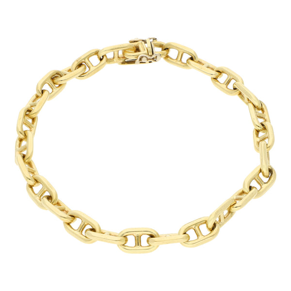 Pulsera eslabón nudo marino en oro amarillo 18 kilates.