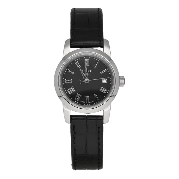 Reloj Tissot para dama en acero inoxidable correa piel.