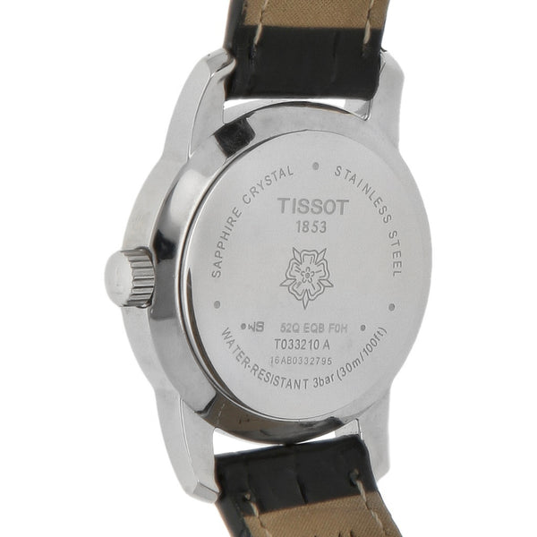 Reloj Tissot para dama en acero inoxidable correa piel.