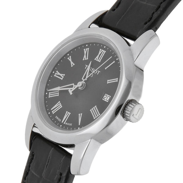 Reloj Tissot para dama en acero inoxidable correa piel.