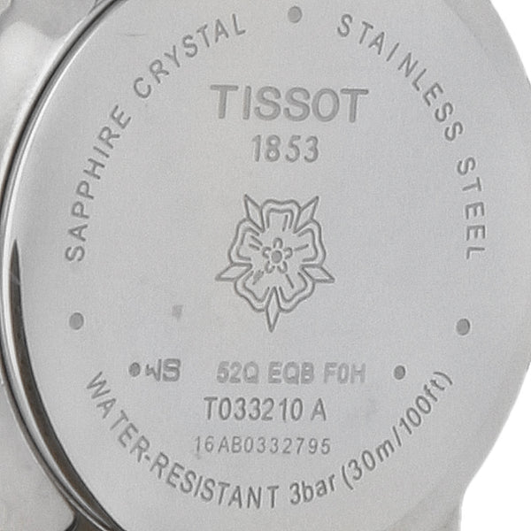 Reloj Tissot para dama en acero inoxidable correa piel.