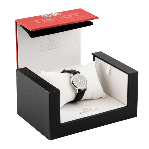 Reloj Tissot para dama en acero inoxidable correa piel.