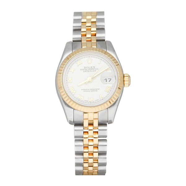 Reloj Rolex para dama modelo Oyster Perpetual DateJust vistas oro amarillo 18 kilates.