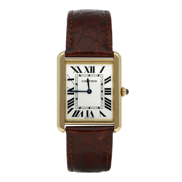 Reloj Cartier para caballero modelo Tank Solo caja y broche en oro amarillo 18 kilates.