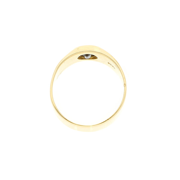 Anillo liso con sintético en oro amarillo 16 kilates.