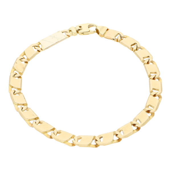 Pulsera eslabón nudo marino en oro dos tonos 14 kilates.