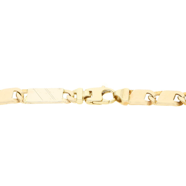 Pulsera eslabón nudo marino en oro dos tonos 14 kilates.