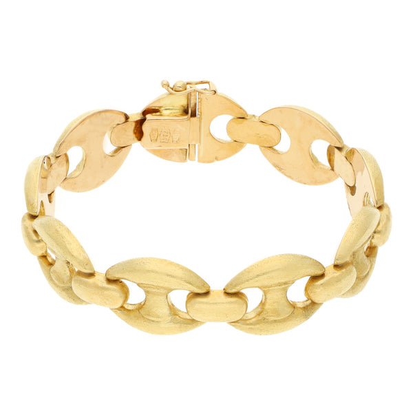 Pulsera eslabón nudo marino en oro amarillo 18 kilates.