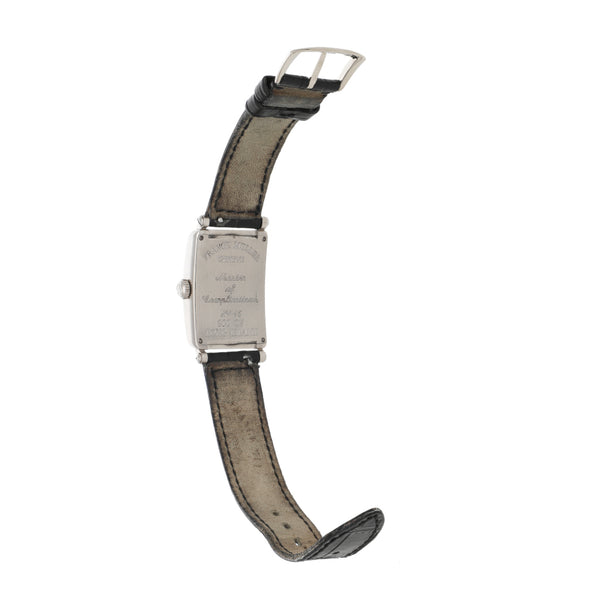 Reloj Franck Muller para dama modelo Long Island caja y broche en oro blanco 18 kilates.