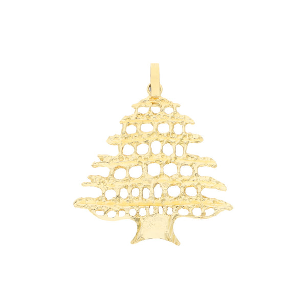 Dije diseño especial motivo árbol en oro amarillo 14 kilates.