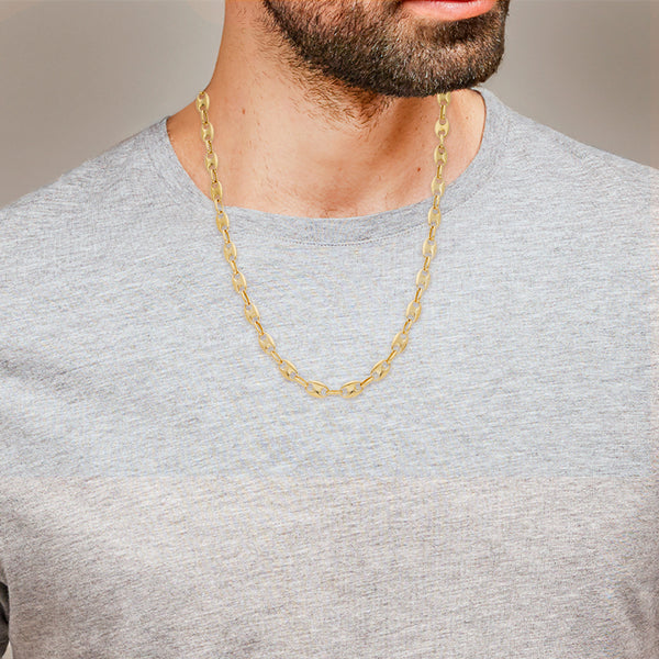 Collar eslabón nudo marino en oro amarillo 18 kilates.