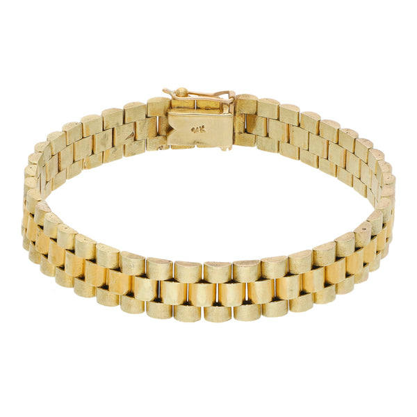 Pulsera eslabón articulado en oro amarillo 14 kilates.