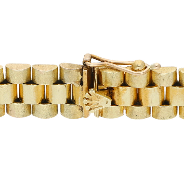 Pulsera eslabón articulado en oro amarillo 14 kilates.