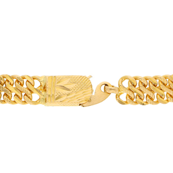 Pulsera eslabón tejido en oro amarillo 22 kilates.