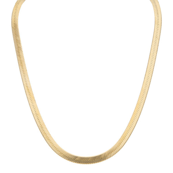 Collar eslabón planchado en oro amarillo 14 kilates.