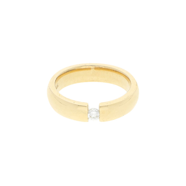 Anillo de compromiso con diamante en oro amarillo 14 kilates.