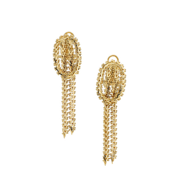 Aretes boleados en oro amarillo 18 kilates.