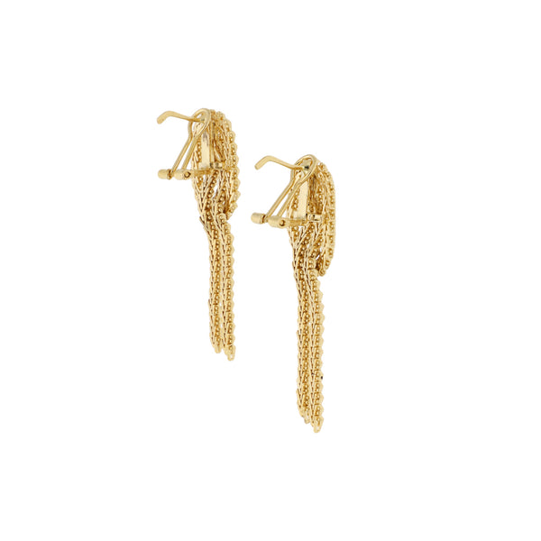 Aretes boleados en oro amarillo 18 kilates.