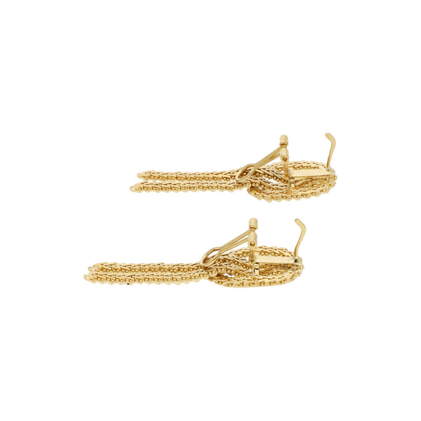 Aretes boleados en oro amarillo 18 kilates.