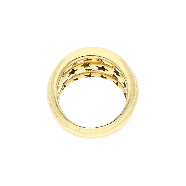 Anillo labrado firma H Stern en oro amarillo 18 kilates.