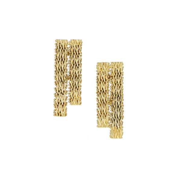 Aretes boleados en oro amarillo 18 kilates.