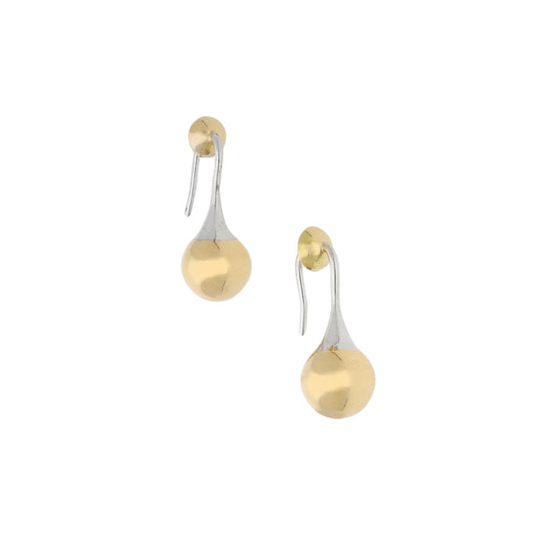 Aretes lisos firma Tane oro amarillo 18 kilates.