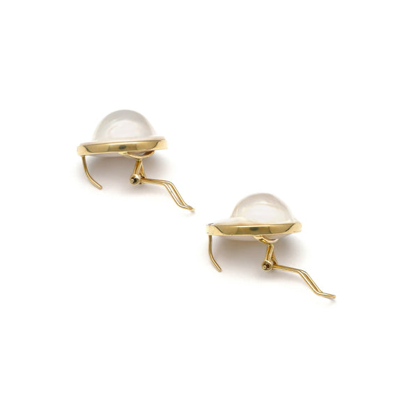 Juego de anillo y aretes diseño especial con medias perlas blister en oro amarillo 14 kilates.